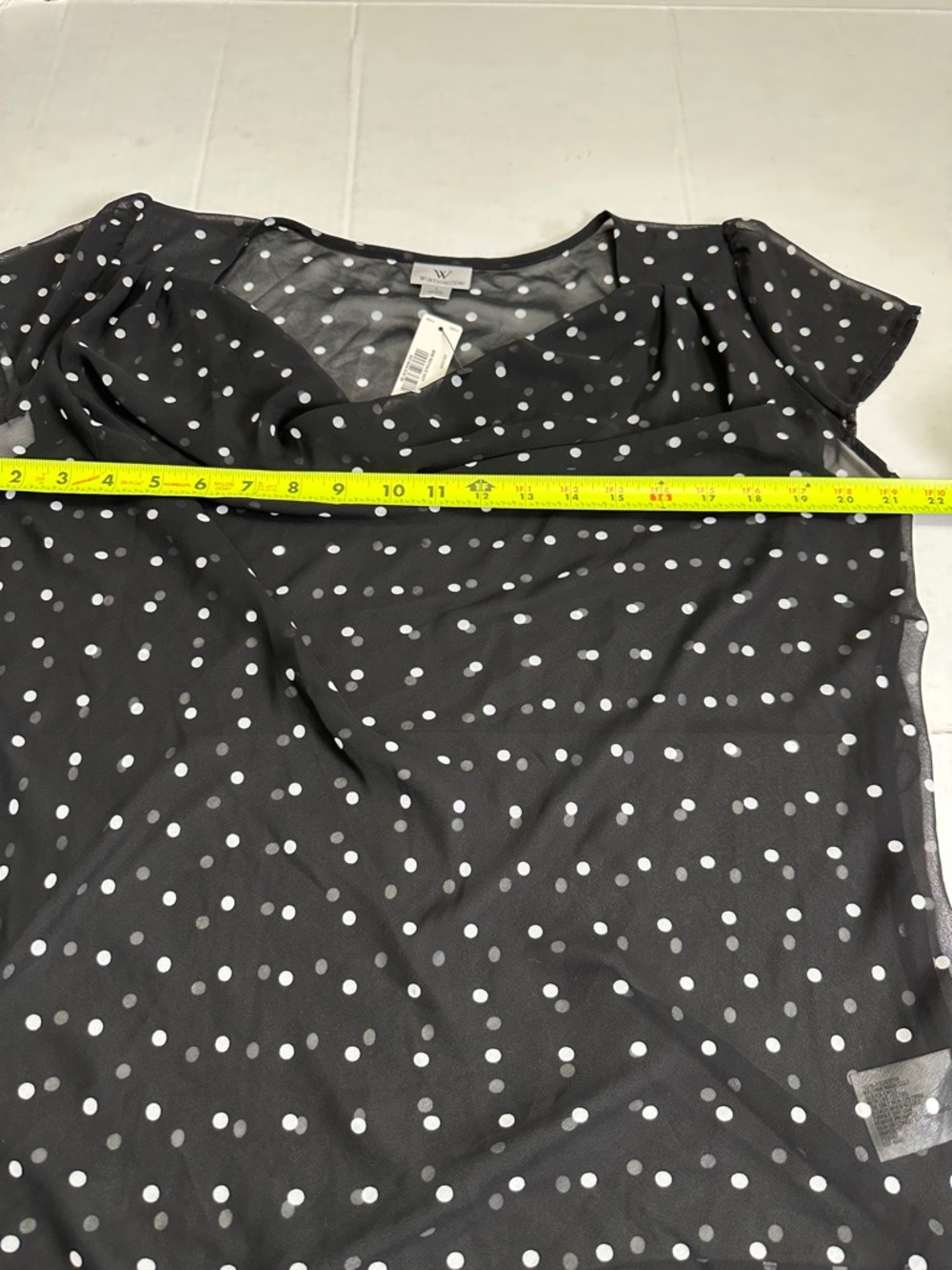 Lot of 2 Worthington Sheer Tops Women’s Large Bundle Black Polka dot - Picture 11 of 11